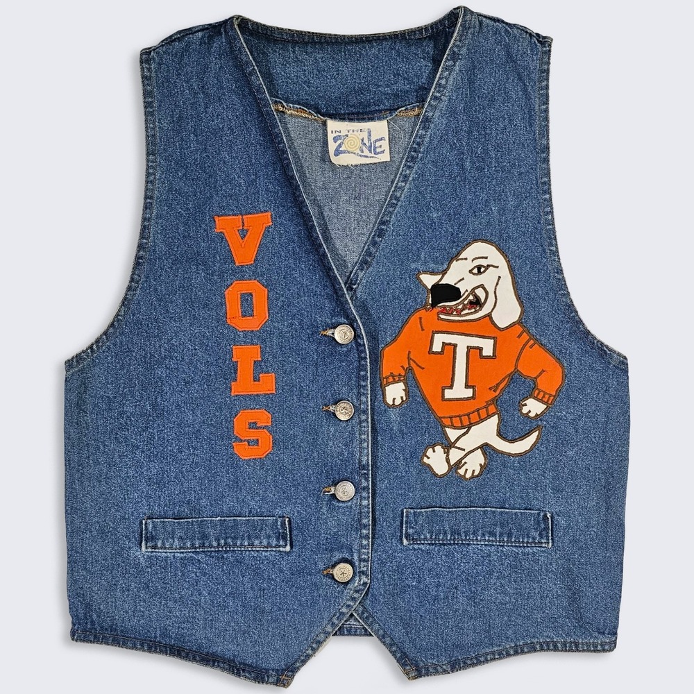 Tennessee Volunteers Vintage 90s Smokey Dog Denim Jean Vest